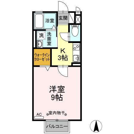 寄京南ハイツ(1K/2階)の間取り写真