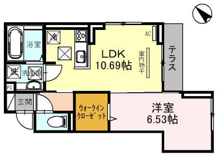 ボナールゲート(1LDK/1階)の間取り写真