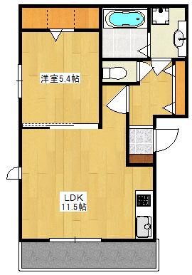 M・ハイツB棟(1LDK/2階)の間取り写真