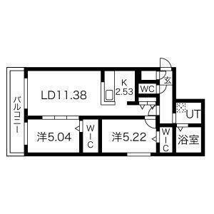 HERMITAGE(2LDK/2階)の間取り写真
