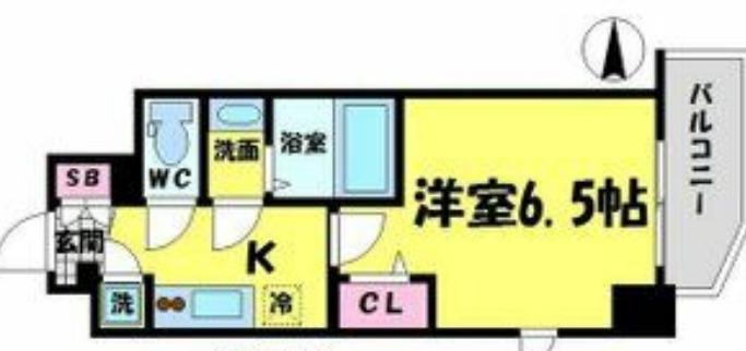 エスリード京橋グランツ(1K/2階)の間取り写真