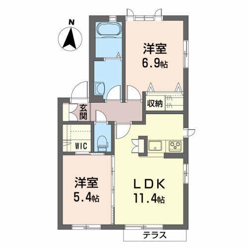 エクラージュ(2LDK/2階)の間取り写真