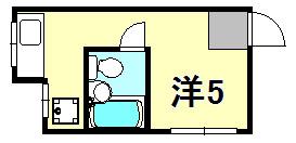 パークサイド湊川(ワンルーム/1階)の間取り写真