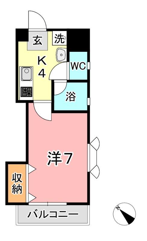 ミカーサ老松(1K/3階)の間取り写真