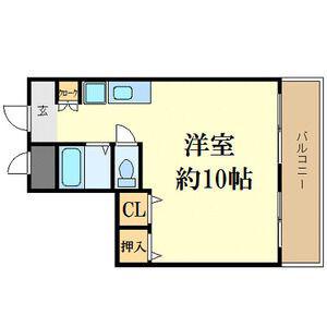 ベース四日市(ワンルーム/3階)の間取り写真