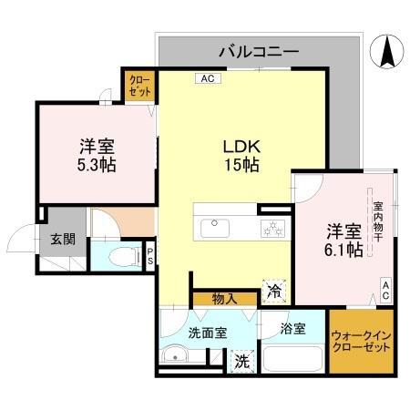 ドエルエミネンス達(2LDK/2階)の間取り写真