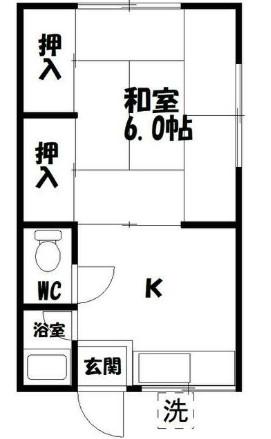 コーポ中沢(1K/2階)の間取り写真