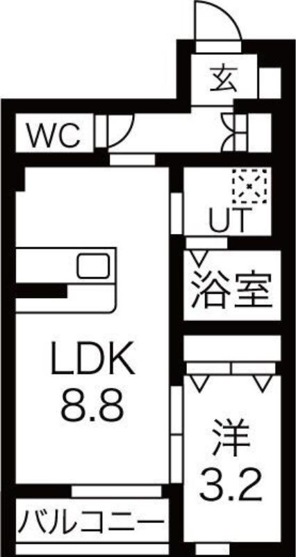 シャルマンヴィラ吉岡(1LDK/1階)の間取り写真