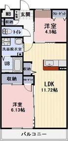 ビアリッツ(2LDK/2階)の間取り写真