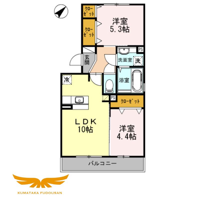 マナローザ(2LDK/3階)の間取り写真