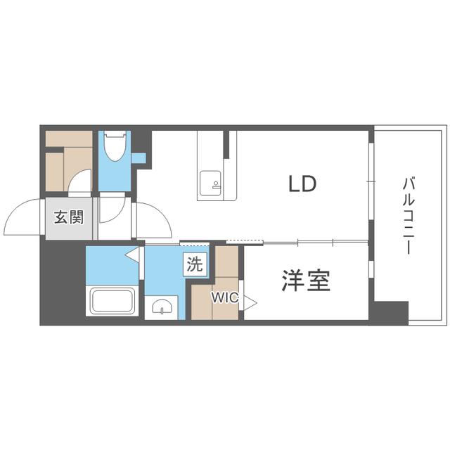 リファレンス六本松ビル(1LDK/9階)の間取り写真