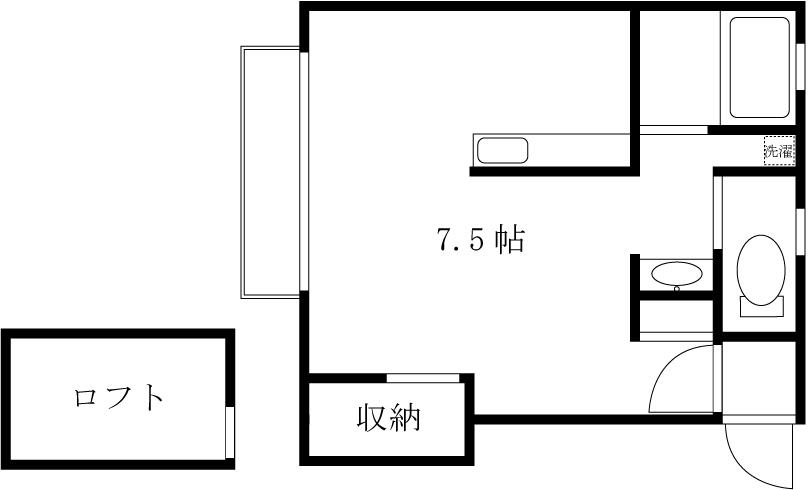 YMコーポ川内 202(ワンルーム/2階)の間取り写真