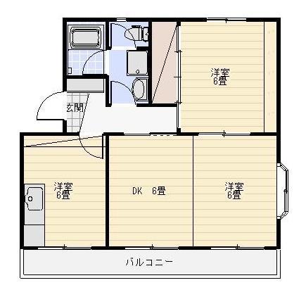 コーポラス幸(3DK/3階)の間取り写真