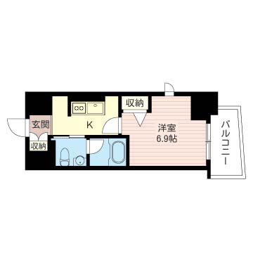 グランメール東新宿(1K/3階)の間取り写真