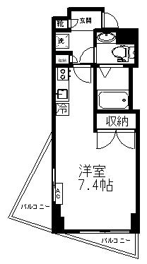 JPC北品川(ワンルーム/9階)の間取り写真