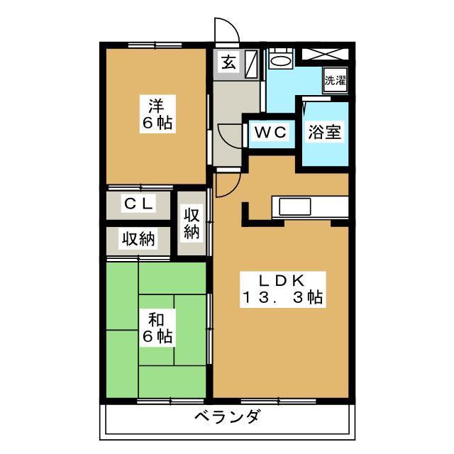 サンフォレスト壱番館(2LDK/1階)の間取り写真
