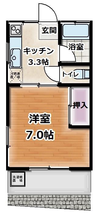 アサヒコーポ(1K/1階)の間取り写真
