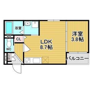 GRAND SUWA(1LDK/1階)の間取り写真