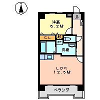 セントラルコート千代田(1LDK/5階)の間取り写真