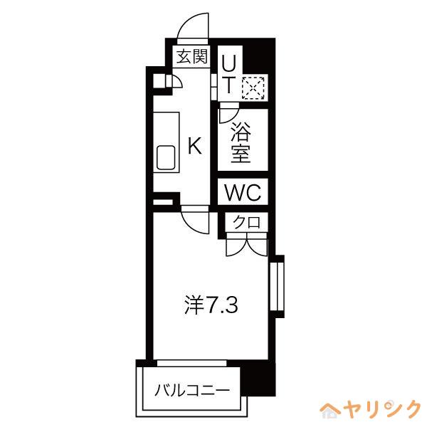 アールズタワー宝が丘(1K/5階)の間取り写真