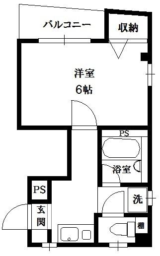 イースタイル立石(1K/2階)の間取り写真