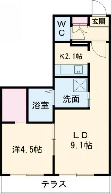 豊里1丁目MS(1LDK/4階)の間取り写真