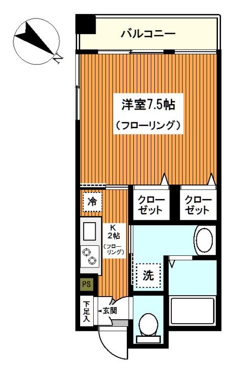 ビューサイト横浜(1K/8階)の間取り写真