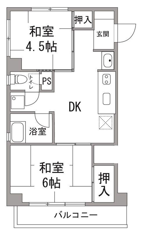 シュロスタイヨー(2DK/3階)の間取り写真