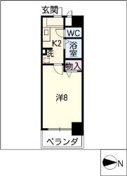ベル名駅(1K/5階)の間取り写真