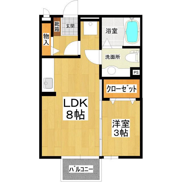 アルカンシェル(1LDK/2階)の間取り写真