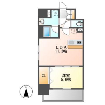 AURUM(1LDK/7階)の間取り写真