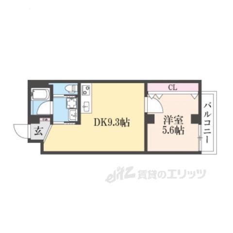 ソフィア墨染駅前(1DK/4階)の間取り写真