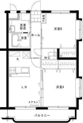 サニーコートⅡ(2LDK/1階)の間取り写真