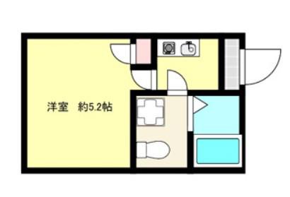ラウレア蕨北町(1K/2階)の間取り写真