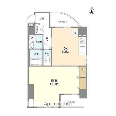 CASSIA錦糸町サウス COURT(1LDK/3階)の間取り写真