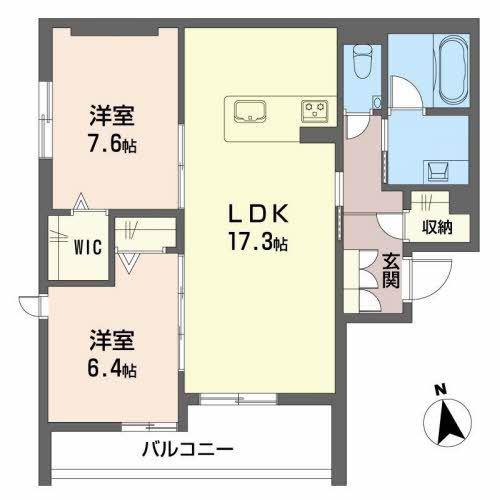 シャーメゾンステージ吹上(2LDK/3階)の間取り写真