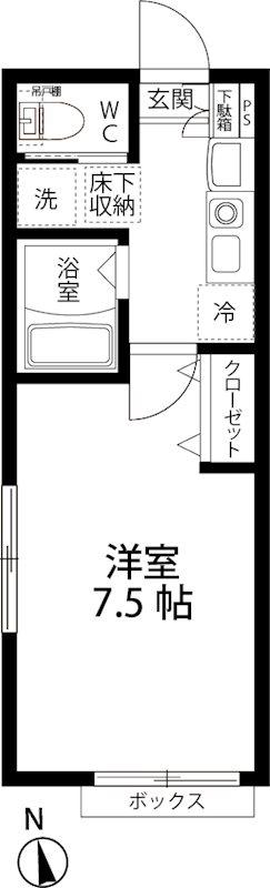 ベルガーデン常盤台IV(1K/1階)の間取り写真