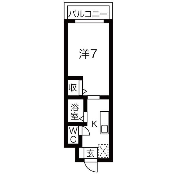 TOMOS APARTMENTS MEITETSU OSATO(1K/4階)の間取り写真