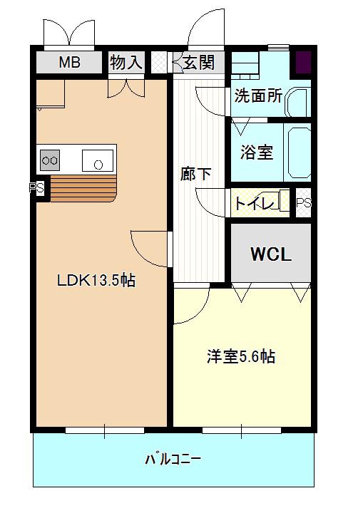 トリニティ(1LDK/2階)の間取り写真