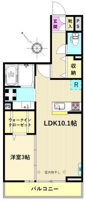 チェスナット(1LDK/3階)の間取り写真