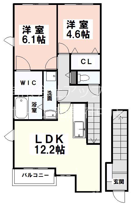 フレーベルハイツ(2LDK/2階)の間取り写真