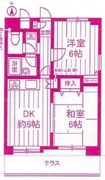 カピトール川崎(2DK/2階)の間取り写真