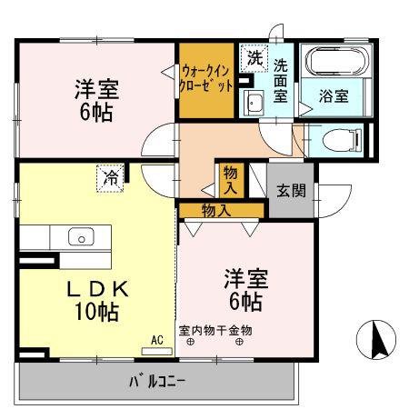 カーサフェリス(2LDK/3階)の間取り写真