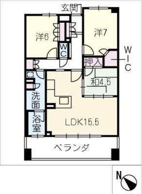 サンマンション山の手ヒルズ(3LDK/4階)の間取り写真