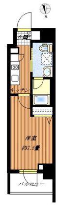 リクエスト東京西六郷(1K/6階)の間取り写真