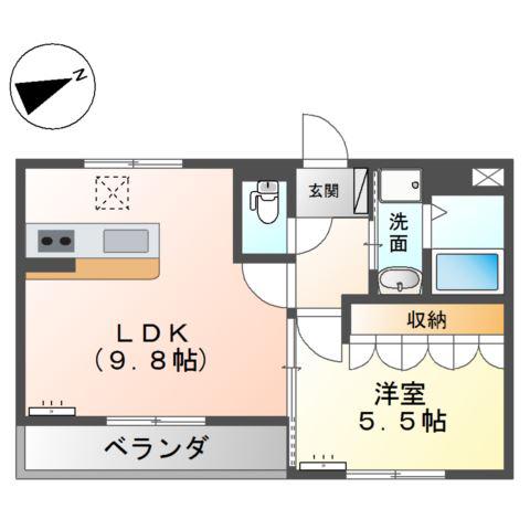 ベルソルト(1LDK/1階)の間取り写真