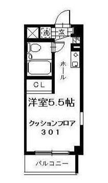 ONES RESIDENCE立川錦町(ワンルーム/3階)の間取り写真
