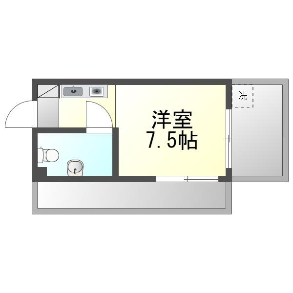 シャトレなかま(ワンルーム/3階)の間取り写真