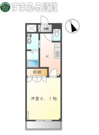 イーストパレス壱番館(1K/2階)の間取り写真