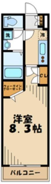 ラフィネ サウス(1K/2階)の間取り写真